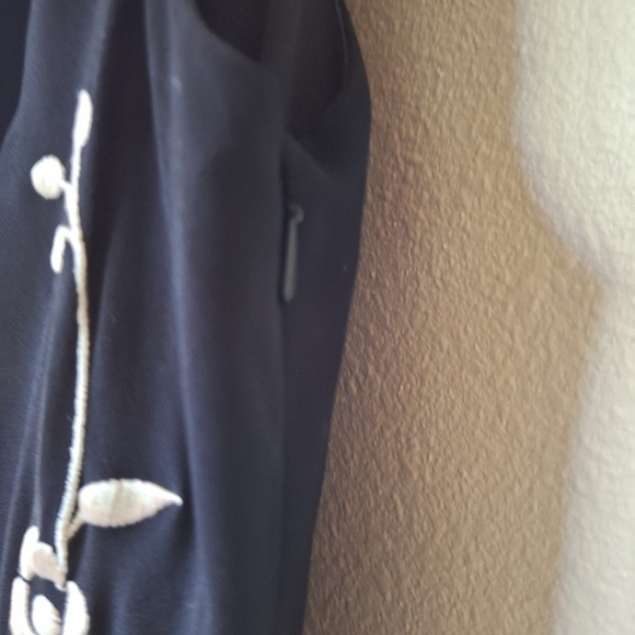 Alex Evenings Dark Fairy Black Sleeveless Embroidered Fringe Dress Womens Size 6 - Picture 5 of 8